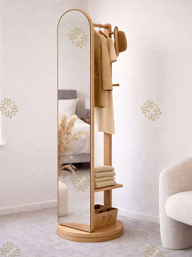 آینه قدی و رگال لباس چرخشی دیانا | MDF درجه یک